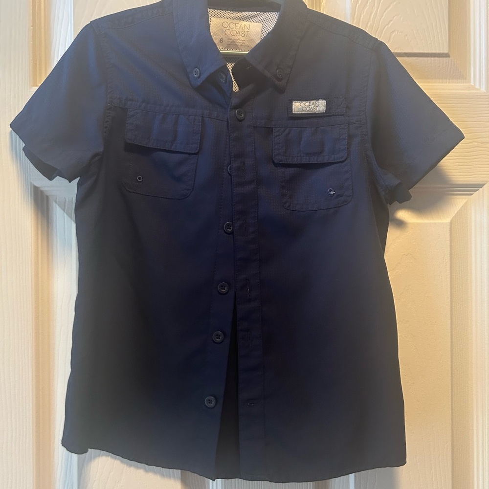 ✨Ocean Coast Kids Button Down Navy Shirt